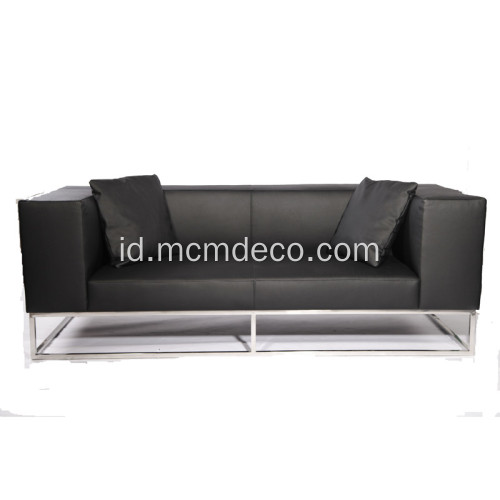 Sofa Kulit Modern dengan Bingkai Stainless Steel